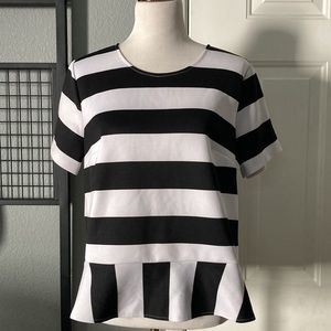 Eloquii Bold Stripe Peplum Scuba top 14